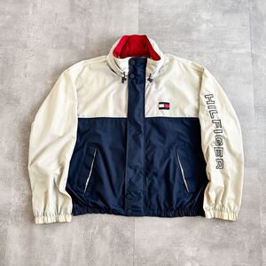 90s TOMMY HILFIGER トミーヒルフィガー ツートンカラー 切り替え ナイロンジャケット / 古着 ビンテージ ヴィンテージ ブルゾン 00s