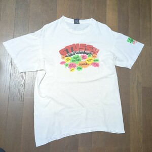 STUSSY　ストゥーシー　Tシャツ　オールドストゥーシースニーカーショップ限定　サイズM　古着　ポップ