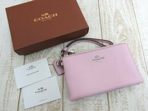 COACH/コーチ：ポーチ ジップ リストレット 53090 ピンク 中古/USED