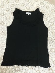 クレージュ★ノースリーブニット フリンジビーズ付き美品