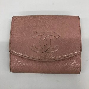 CHANEL シャネル 財布 二つ折り キャビアスキン 8647393【DAAQE032】