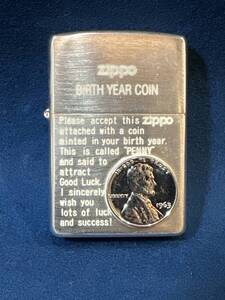 未使用★ZIPPO BIRTH YEAR COIN / バースイヤーコイン コイン貼り 19 63年コイン＊1セント＊ペニー＊リンカーン