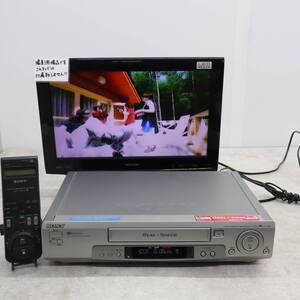 △ VHS再生確認済み｜VHS Hi-Fi ビデオデッキ｜SONY ソニー SLV-R100 ｜リモコン付き！ ■P1166