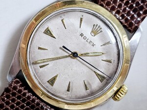 ROLEX ロレックス 紳士用高級機械式腕時計【6083】セミバブルバック コンビモデル エンジンターンドベゼル