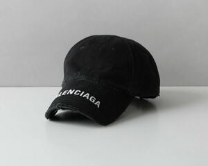 国内正規品 バレンシアガ BALENCIAGA cap ベースボールキャップ【Size L】 745132 BLACK WHITE 410B2 1077 パーカー ブルゾン スニーカー