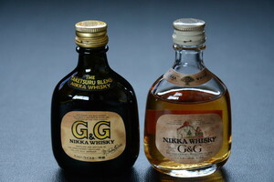 古いお酒 ミニボトル NIKKA G&G 未開栓品 鑑賞用 50ml×2本SET 検索用語→A10内古酒ミニチュア置物ニッカ竹鶴Taketsuruサインラベル