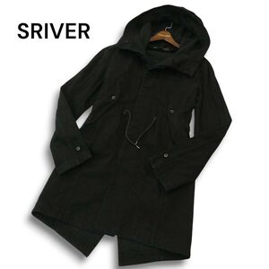 SRIVER スリヴァー 通年 ストレッチ スリム★ ブラック デニム モッズコート Sz.1　メンズ 黒 日本製　A5T00274_1#O