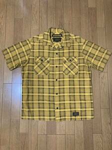 ネイバーフッド B&C C-SHIRT SS 半袖シャツ XL イエロー チェック ネルシャツ