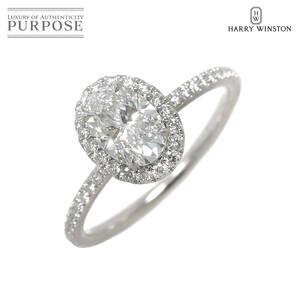 ハリーウィンストン HARRY WINSTON オーバルシェイプ マイクロパヴェ ダイヤ 1.03ct D/VVS2 15号 リング Pt 指輪 証明書 鑑定書 90250692