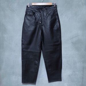 SEEALL シーオール Leather Pocket Pants タグ付き 未使用 本革 ラムレザー フック留め テーパード レザーパンツ size.2(M) こげ茶色 23aw