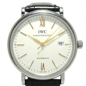 IWC(INTERNATIONAL WATCH CO) 腕時計 ポートフィノ IW356517 メンズ SS/アリゲーターベルト シルバー
