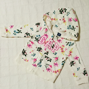 〇116　baby GAP　花柄ジップパーカー　18-24 months