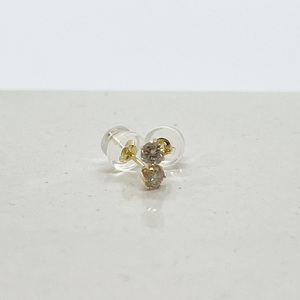 K18YG 一粒ダイヤモンドピアス 0.1/0.1ct 計0.2ct 小粒 K18YG（18金イエローゴールド ） スタッドピアス