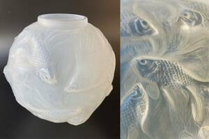 決算セール!【美術館級】ガラス界の至宝　R.LALIQUE ルネ・ラリック「Formose」フォルモーズ　魚文大花瓶 金魚 ベース 1924年 アンティーク