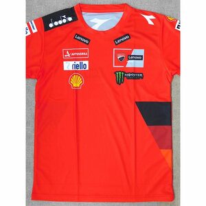 ＜motoGP＞DUCATI Lenovo ドライTシャツ・M〜L程度・未使用/新品(アウトレット品)・即決／ドゥカティ・レノボ,フランチェスコ・バニャイア