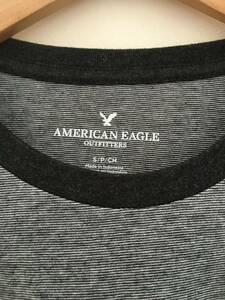 セール! 正規品 本物 新品 アメリカンイーグル クールな ブラック ストライプ Tシャツ AMERICAN EAGLE 着心地抜群 綿100% XS ( S