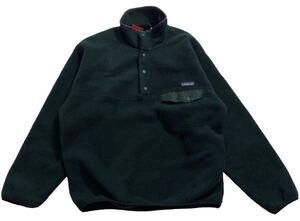 USA製 ● Patagonia パタゴニア ● ロゴ ラベル ボア フリース スナップT グリーン M