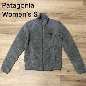 【送料無料】Patagonia ナイロン切り返しジップアップボアフリースジャケット　グレー　レディースSサイズ　パタゴニアアウトドア登山長袖