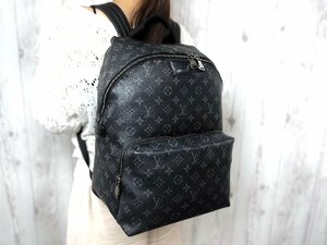 極美品 LOUIS VUITTON ルイヴィトン モノグラムエクリプス アポロ バックパック リュックサック バッグ 黒 A4可 メンズ 71995