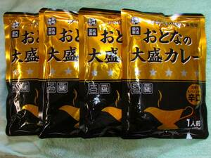 陸送範囲内限り送料込　おとなの大盛カレー　辛口　250ｇ×４袋　2026年　1/23期限