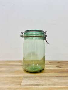 フランス アンティーク ヴィンテージ JAR 保存容器 キッチン雑貨 FOR EVER フラワーベース 花瓶 メイソンジャー 小物入れ【3306】
