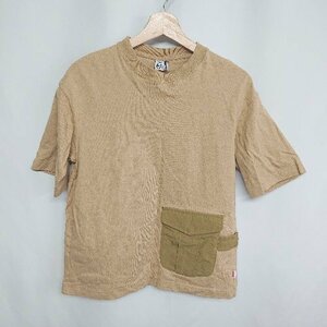 ◇ CHUMS　チャムス 正面ポケットポーチ付き 半袖 Tシャツ サイズM ブラウン系 メンズ E