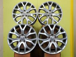 H2056 中古 4本 ホンダ オデッセイ 純正 18 x 7J +55 5H 114.3 ガンメタ エリシオン ステップワゴン ストリーム ヴェゼル