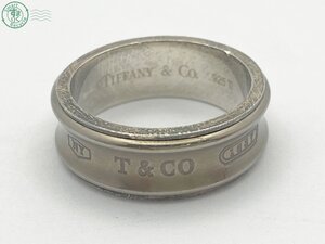 BA0100030　◇ 1円～! TIFFANY&Co. ティファニー ナロー リング 1837 大きめ 22.5号 チタン 925 シルバー 重量約8.1g アクセサリー 中古