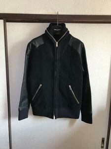 【格安！】【大人気商品】ripvanwinkle リップヴァンウィンクル 袖レザースタジャン ブルゾン カシミア混 BLACK ブラック 即決早い者勝ち