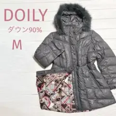 DOILY ロング ダウンジャケット ダウンコート アウター ファーフード付き