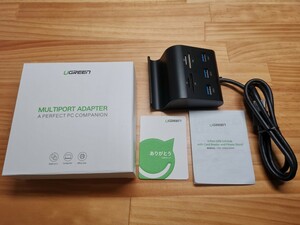 UGREEN MULTIPORT ADAPTER USB3.0 SD MicroSD メモリースティック USBハブ マルチカードリーダー スマホスタンド