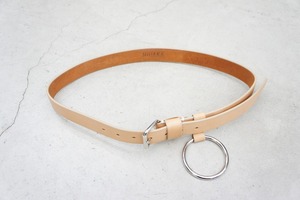 HIDAKA ヒダカ Loop belt ループ レザー ベルト リング付き ナチュラル茶1106O