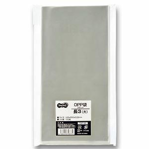 【新品】（まとめ） TANOSEE OPP袋 フラット 長3（大） 125×250mm 1パック（100枚） 【×15セット】