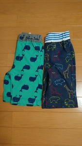 男児104cm夏ボトムス・・新品2枚セット《くじら&動物柄》