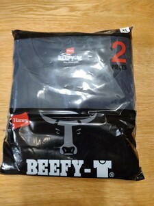 ビーフィー 2枚組 ネイビー紺 メンズ ユニセックス Tシャツ 半袖 XＬ ヘインズ Hanes 無地