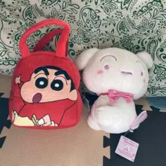 クレヨンしんちゃん　アップリケバッグ＆シロでっかいぬいぐるみ