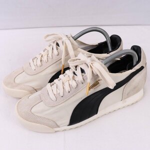 ROMA OG NYLON 26.0cm/puma ローマOGナイロン プーマ スニーカー 中古 古着 ライトグレー 白 黒 金 メンズ et1731