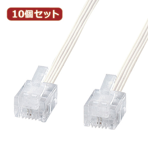 まとめ得 10個セット サンワサプライ やわらかスリムケーブル(白) TEL-S2-7N2 TEL-S2-7N2X10 x [2個] /l