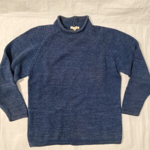 90s jcrew ロールネック セーター vintage ビンテージ INDIGO　インディゴ　ネイビーブルー　ジェイクルー JCREW 巨人タグ　roll neck 綿