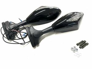 G488 新品 カウルミラー LED ウインカー付き CBR250R CBR250RR CBR400R GSX250R YZF R25 R3 R1 Ninja250R SL L ZX25R 汎用品