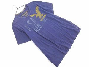 ネコポスOK AMERICAN EAGLE アメリカンイーグル ダメージプリント Tシャツ sizeXXL/濃紺 ■◆ ☆ eea9 メンズ