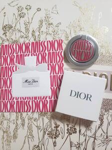 新品★DIOR ディオール スマホリング♪ノベルティ♪MISS DIOR ロゴ入り★非売品♪ムエット 新作ミスディオールパルファンの香り付