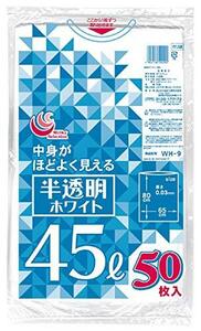 日本技研 半透明ホワイトゴミ袋 45L 50枚 WH-9