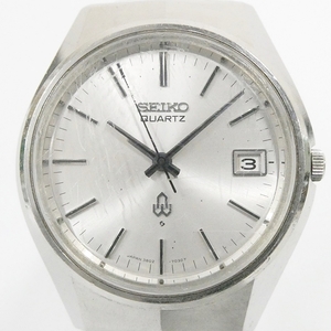 セイコー SEIKO 3802-7020 QZ シルバー文字盤 デイト メンズ 腕時計 Kキ66