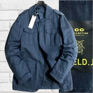 CORNELIANI COLLECTION■コルネリアーニ 清涼コットンリネン 綿麻 フィールドジャケット 52■新品