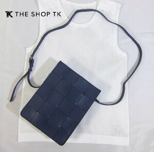 ※月171新品▼ タケオキクチ THE SHOP TK ボックス ショルダーバッグ 鞄 カバン メッシュ編みデザイン ショルダー 紺系