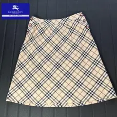 【極美品】BURBERRY BLUE LABEL膝下フレアスカート ノバチェック