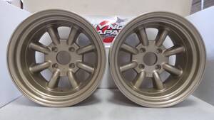 【在庫あり即納】RS Watanabe R TYPE 15×9J-13 4H-114.3 ゴールドメタリック 15インチ ワタナベ アルミホイール 2本