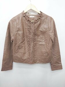 ◇ ⊇ axes femme アクシーズファム レース 長袖 ライダース　ジャケット(シングル) サイズM ブラウン レディース P