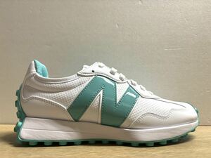 未使用 23.5cm D ニューバランスゴルフシューズ WGS327AC ホワイト/ブルー new balance